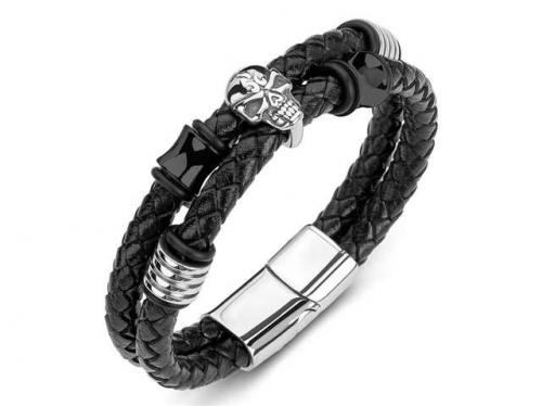 BC Jewelry Wholesale Leather Bracelet Stainless Steel Bracelet Jewelry NO.#SJ35B543
