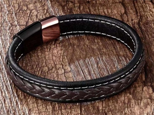 BC Jewelry Wholesale Leather Bracelet Stainless Steel Bracelet Jewelry NO.#SJ133B019