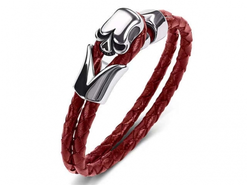 BC Jewelry Wholesale Leather Bracelet Stainless Steel Bracelet Jewelry NO.#SJ35B955
