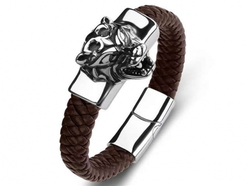 BC Jewelry Wholesale Leather Bracelet Stainless Steel Bracelet Jewelry NO.#SJ35B822