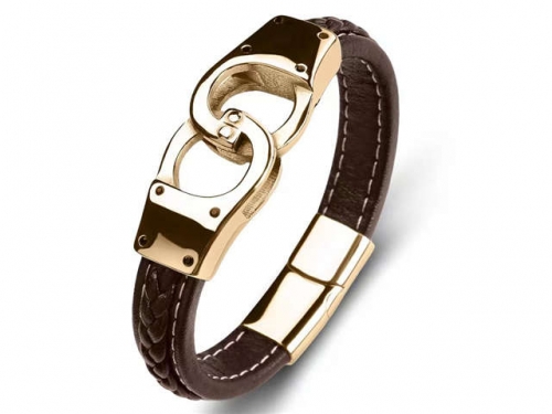 BC Jewelry Wholesale Leather Bracelet Stainless Steel Bracelet Jewelry NO.#SJ35B409