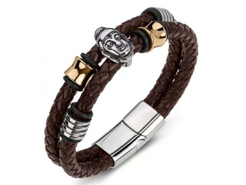 BC Jewelry Wholesale Leather Bracelet Stainless Steel Bracelet Jewelry NO.#SJ35B536