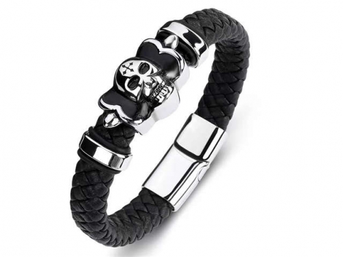 BC Jewelry Wholesale Leather Bracelet Stainless Steel Bracelet Jewelry NO.#SJ35B407