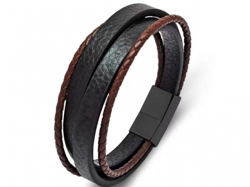 BC Jewelry Wholesale Leather Bracelet Stainless Steel Bracelet Jewelry NO.#SJ35B659