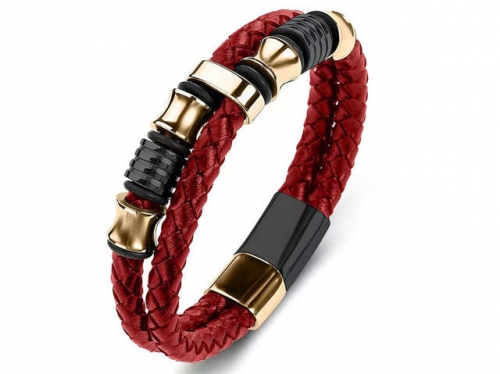 BC Jewelry Wholesale Leather Bracelet Stainless Steel Bracelet Jewelry NO.#SJ35B206