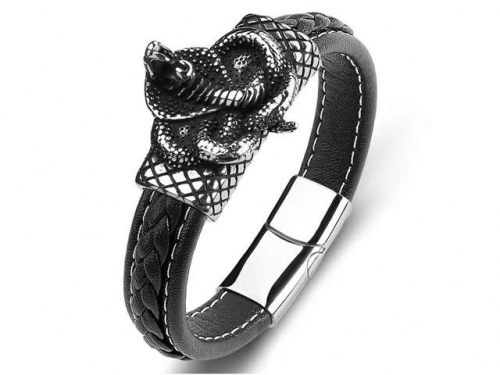 BC Jewelry Wholesale Leather Bracelet Stainless Steel Bracelet Jewelry NO.#SJ35B1052