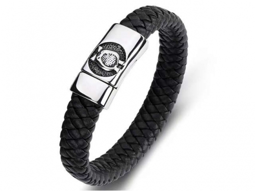 BC Jewelry Wholesale Leather Bracelet Stainless Steel Bracelet Jewelry NO.#SJ35B807