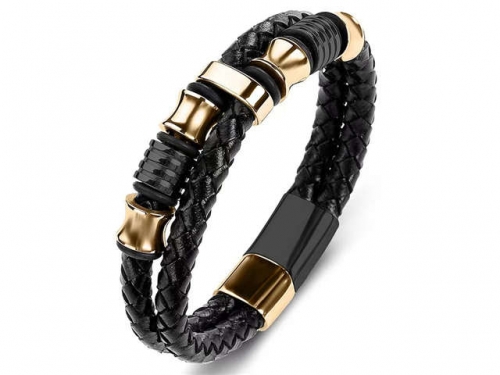 BC Jewelry Wholesale Leather Bracelet Stainless Steel Bracelet Jewelry NO.#SJ35B204