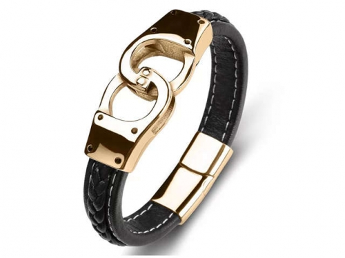 BC Jewelry Wholesale Leather Bracelet Stainless Steel Bracelet Jewelry NO.#SJ35B408