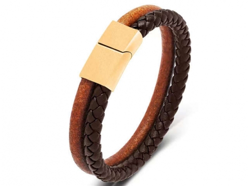 BC Jewelry Wholesale Leather Bracelet Stainless Steel Bracelet Jewelry NO.#SJ35B744