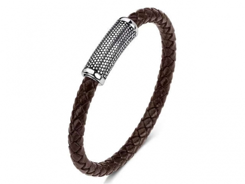 BC Jewelry Wholesale Leather Bracelet Stainless Steel Bracelet Jewelry NO.#SJ35B560