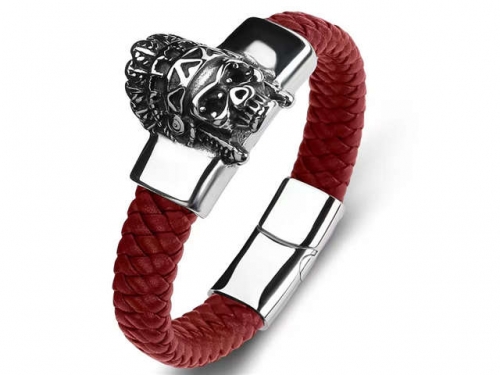 BC Jewelry Wholesale Leather Bracelet Stainless Steel Bracelet Jewelry NO.#SJ35B441