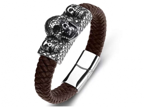 BC Jewelry Wholesale Leather Bracelet Stainless Steel Bracelet Jewelry NO.#SJ35B713