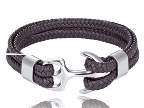 BC Jewelry Wholesale Leather Bracelet Stainless Steel Bracelet Jewelry NO.#SJ132B055