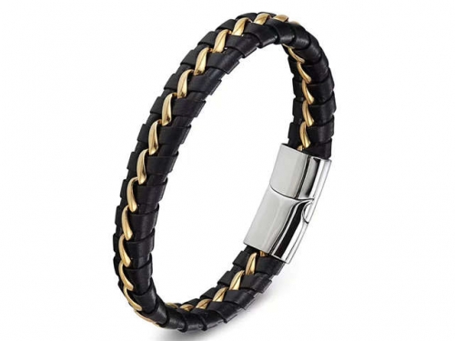 BC Jewelry Wholesale Leather Bracelet Stainless Steel Bracelet Jewelry NO.#SJ127B228