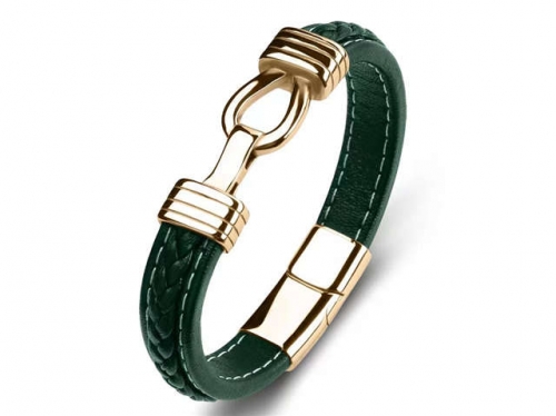 BC Jewelry Wholesale Leather Bracelet Stainless Steel Bracelet Jewelry NO.#SJ35B602