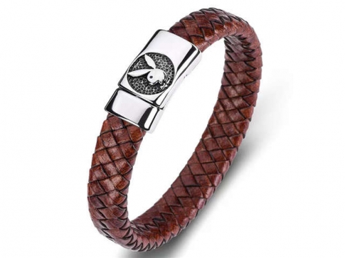 BC Jewelry Wholesale Leather Bracelet Stainless Steel Bracelet Jewelry NO.#SJ35B1106