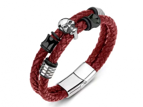BC Jewelry Wholesale Leather Bracelet Stainless Steel Bracelet Jewelry NO.#SJ35B558
