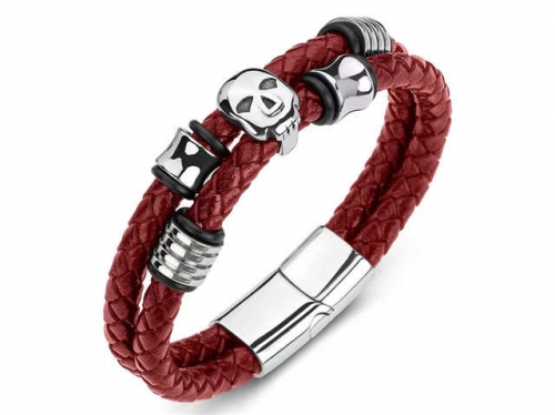 BC Jewelry Wholesale Leather Bracelet Stainless Steel Bracelet Jewelry NO.#SJ35B667