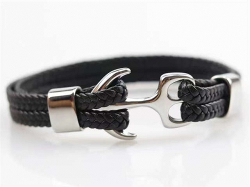 BC Jewelry Wholesale Leather Bracelet Stainless Steel Bracelet Jewelry NO.#SJ126B185