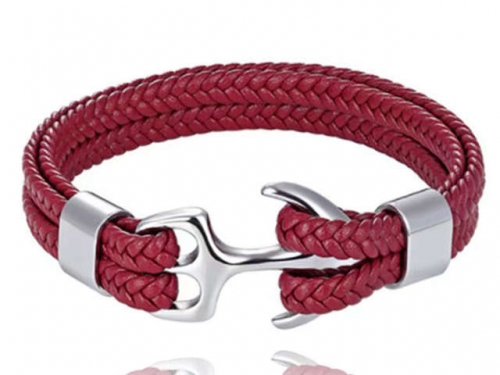 BC Jewelry Wholesale Leather Bracelet Stainless Steel Bracelet Jewelry NO.#SJ132B056