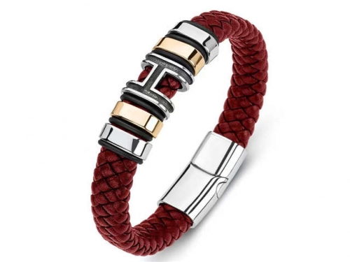 BC Jewelry Wholesale Leather Bracelet Stainless Steel Bracelet Jewelry NO.#SJ35B720