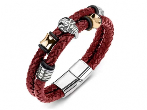 BC Jewelry Wholesale Leather Bracelet Stainless Steel Bracelet Jewelry NO.#SJ35B548