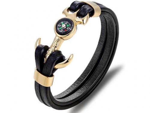 BC Jewelry Wholesale Leather Bracelet Stainless Steel Bracelet Jewelry NO.#SJ131B012