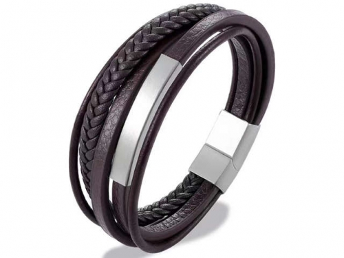 BC Jewelry Wholesale Leather Bracelet Stainless Steel Bracelet Jewelry NO.#SJ131B029
