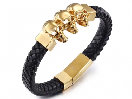 BC Jewelry Wholesale Leather Bracelet Stainless Steel Bracelet Jewelry NO.#SJ131B184