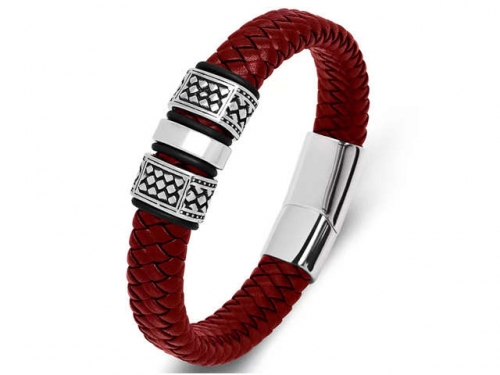 BC Jewelry Wholesale Leather Bracelet Stainless Steel Bracelet Jewelry NO.#SJ35B1150