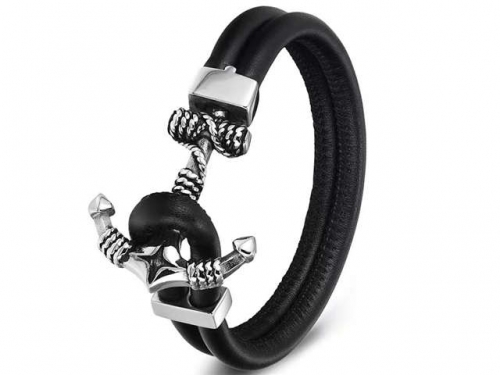 BC Jewelry Wholesale Leather Bracelet Stainless Steel Bracelet Jewelry NO.#SJ127B418