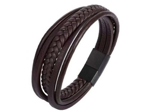 BC Jewelry Wholesale Leather Bracelet Stainless Steel Bracelet Jewelry NO.#SJ132B170