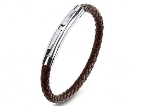 BC Jewelry Wholesale Leather Bracelet Stainless Steel Bracelet Jewelry NO.#SJ35B676