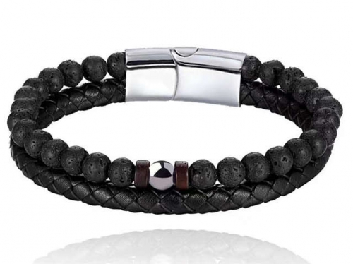 BC Jewelry Wholesale Leather Bracelet Stainless Steel Bracelet Jewelry NO.#SJ132B151