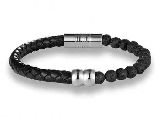 BC Jewelry Wholesale Leather Bracelet Stainless Steel Bracelet Jewelry NO.#SJ131B117