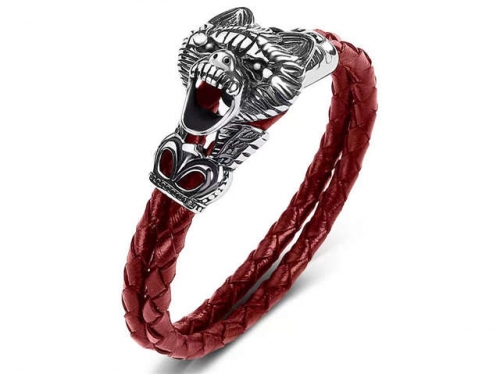 BC Jewelry Wholesale Leather Bracelet Stainless Steel Bracelet Jewelry NO.#SJ35B951