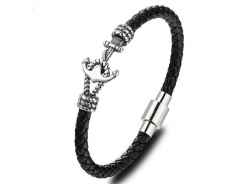 BC Jewelry Wholesale Leather Bracelet Stainless Steel Bracelet Jewelry NO.#SJ132B082