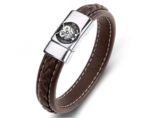 BC Jewelry Wholesale Leather Bracelet Stainless Steel Bracelet Jewelry NO.#SJ35B1128