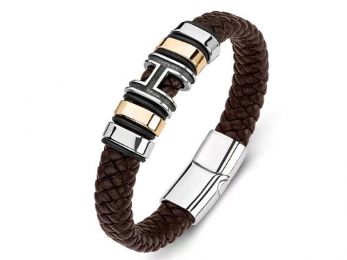 BC Jewelry Wholesale Leather Bracelet Stainless Steel Bracelet Jewelry NO.#SJ35B723