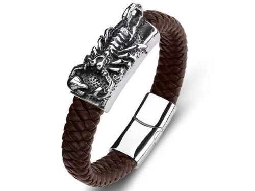 BC Jewelry Wholesale Leather Bracelet Stainless Steel Bracelet Jewelry NO.#SJ35B698