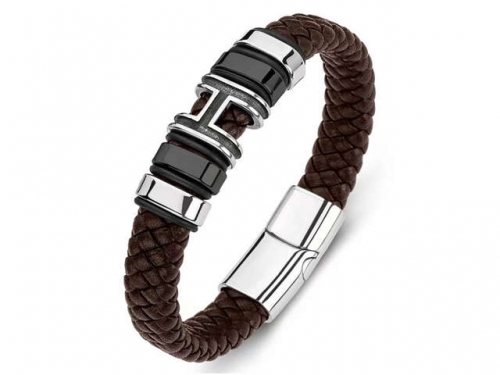 BC Jewelry Wholesale Leather Bracelet Stainless Steel Bracelet Jewelry NO.#SJ35B724