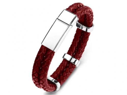 BC Jewelry Wholesale Leather Bracelet Stainless Steel Bracelet Jewelry NO.#SJ35B593