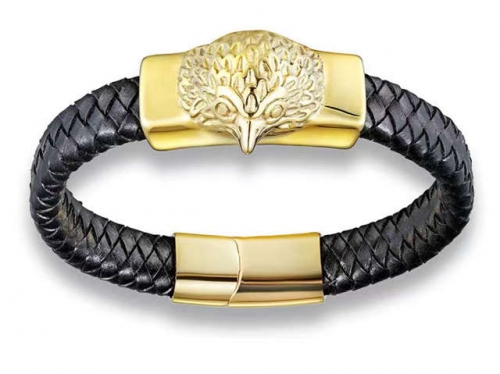 BC Jewelry Wholesale Leather Bracelet Stainless Steel Bracelet Jewelry NO.#SJ131B041