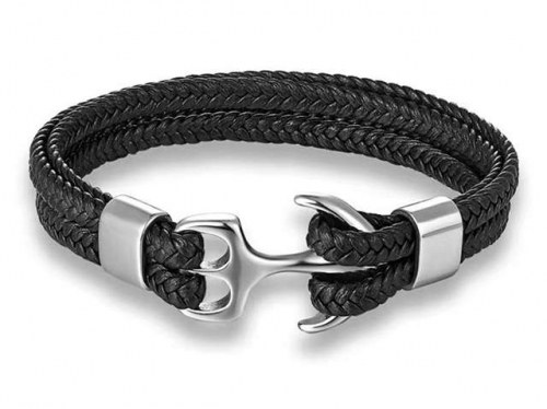 BC Jewelry Wholesale Leather Bracelet Stainless Steel Bracelet Jewelry NO.#SJ131B162