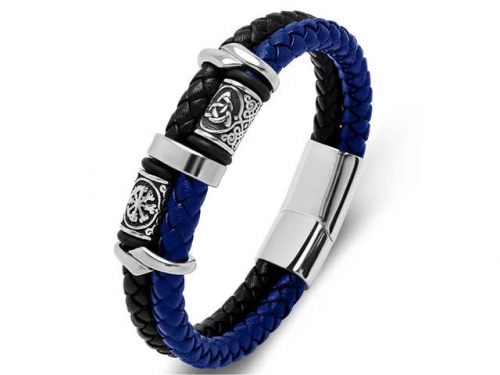 BC Jewelry Wholesale Leather Bracelet Stainless Steel Bracelet Jewelry NO.#SJ35B363