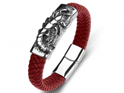 BC Jewelry Wholesale Leather Bracelet Stainless Steel Bracelet Jewelry NO.#SJ35B875