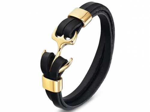BC Jewelry Wholesale Leather Bracelet Stainless Steel Bracelet Jewelry NO.#SJ127B441