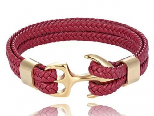 BC Jewelry Wholesale Leather Bracelet Stainless Steel Bracelet Jewelry NO.#SJ132B063