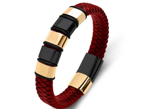 BC Jewelry Wholesale Leather Bracelet Stainless Steel Bracelet Jewelry NO.#SJ35B149